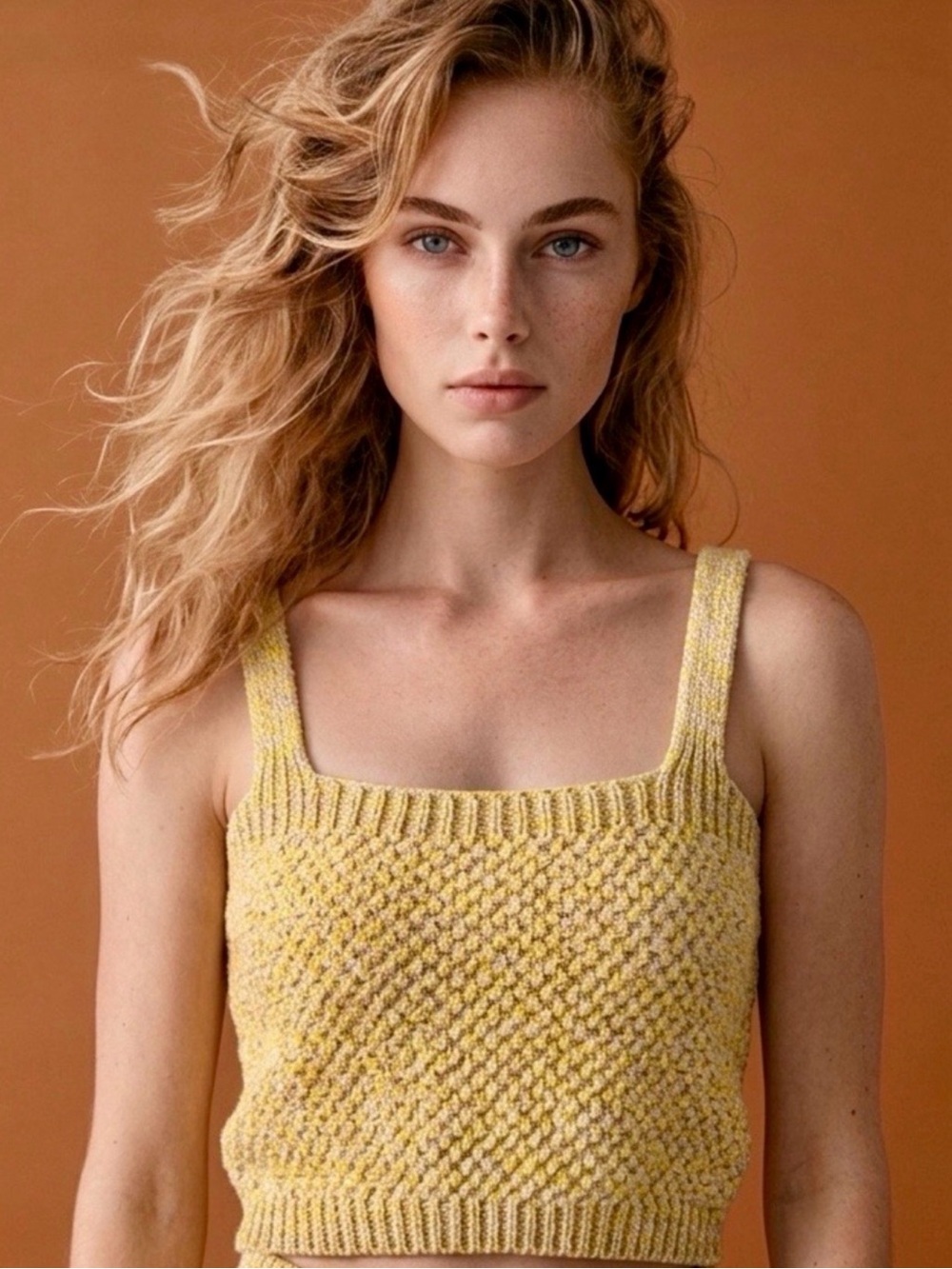 Zara Knit Yellow Tank Top - Women's Summer Crop